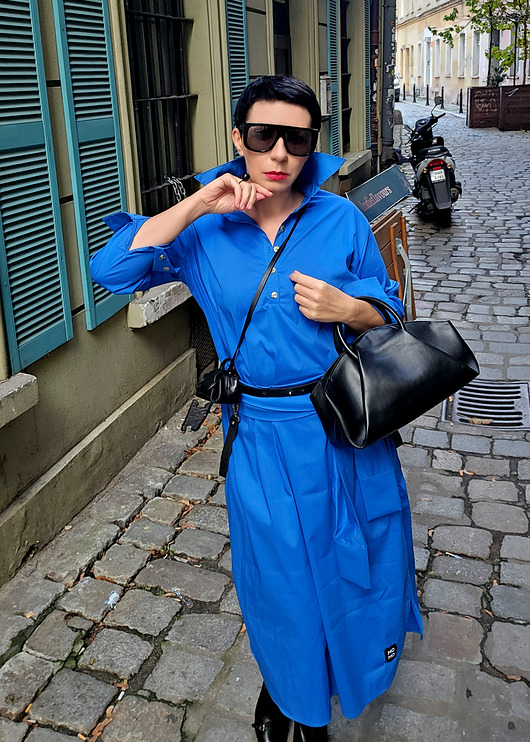 sukienki midi damskie New SUKIENKA KOSZULOWA Maxi
