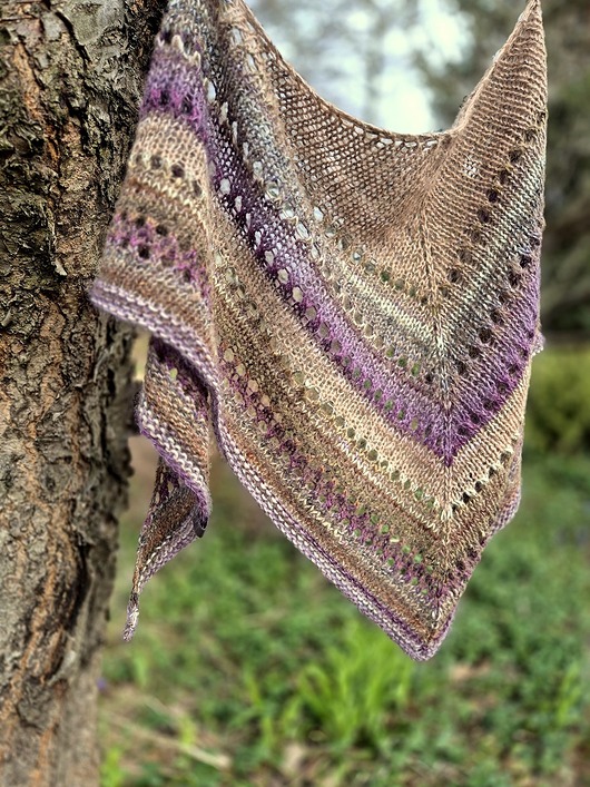 szale damskie Późne wrzosowisko / chustka z Noro