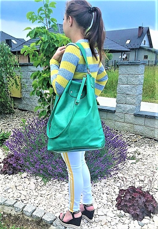 torebki różne Torebka xxl ze skóry naturalnej