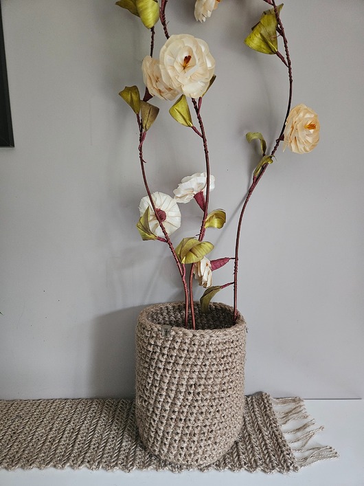 wazony Wazon Koszyk ze sznurka konopnego