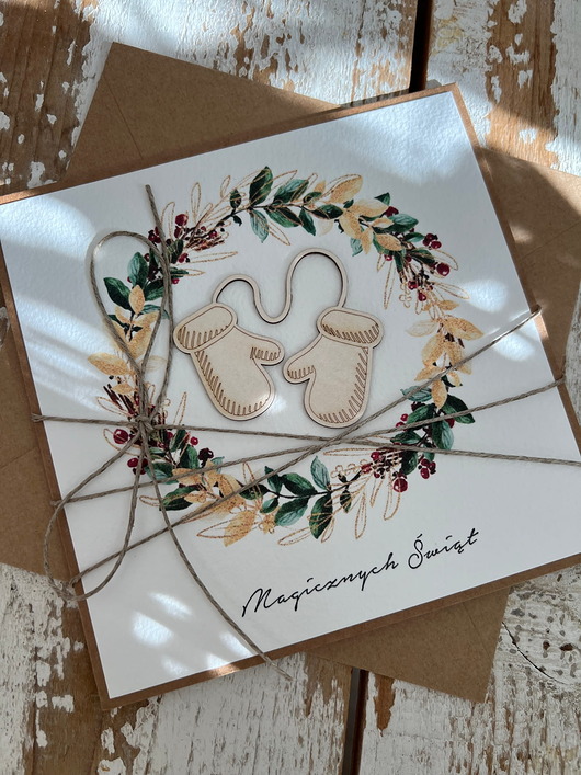 kartki świąteczne Wyjątkowa ręcznie robiona kartka świąteczna na Boże Narodzenie