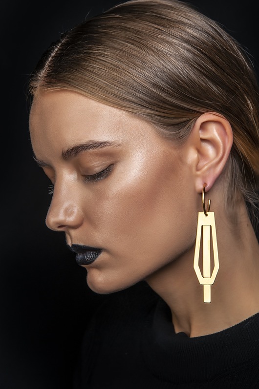 Kolczyki złote modułowe POLY N.O2 Ag Cher Jewellery
