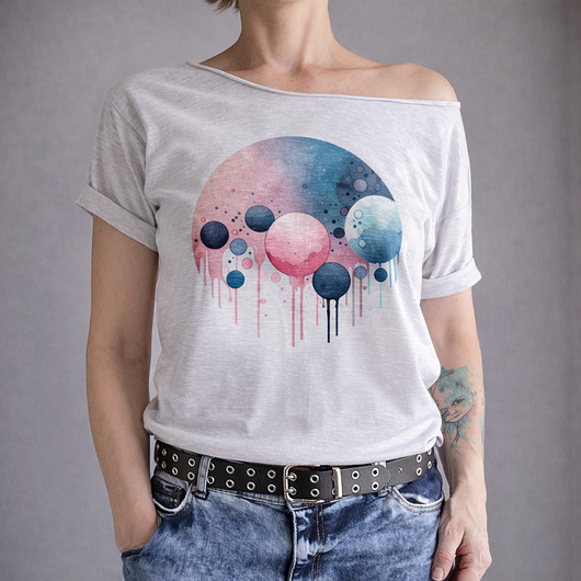 t-shirt damskie Banieczki różowe Szary Oversize