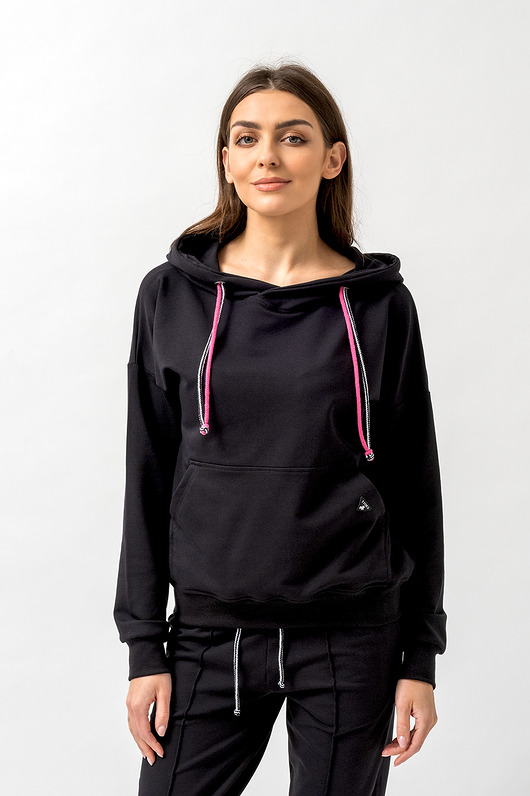 bluza z kapturem damska Bluza z kapturem  damska "EMI" czarna