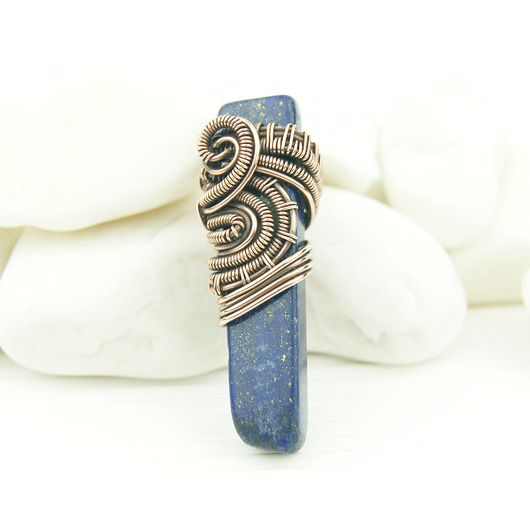 broszki Lapis lazuli broszka wire wrapping