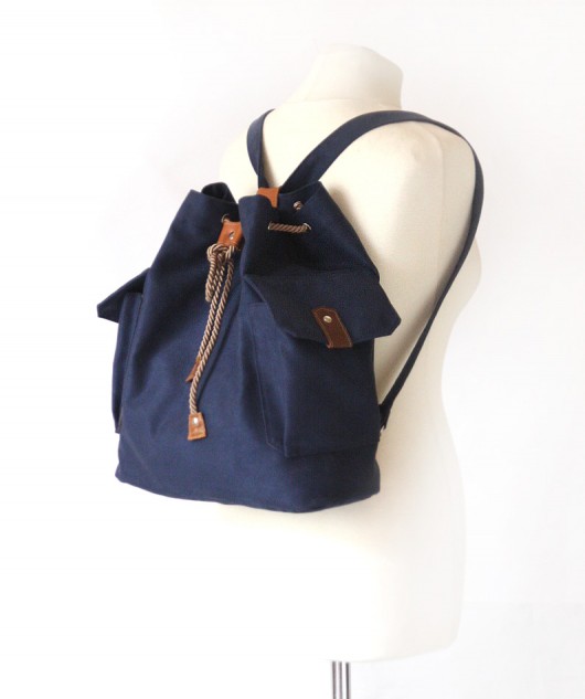 plecak - navy blue&dots- elfagado