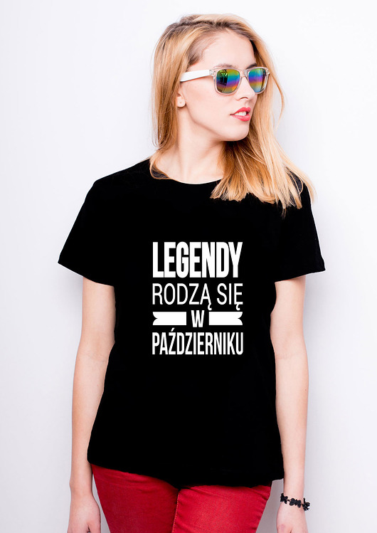 T-shirt damski-legendy rodzą się w październiku AllbagAllprints