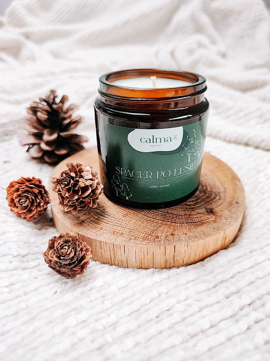 świece zapachowe Świeca sojowa Spacer po lesie - jodła i sosna 120 ml CALMA