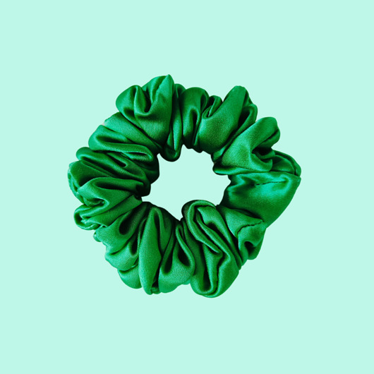 gumki do włosów Gumka jedwabna, scrunchie, frotka zielona trawka MIDI