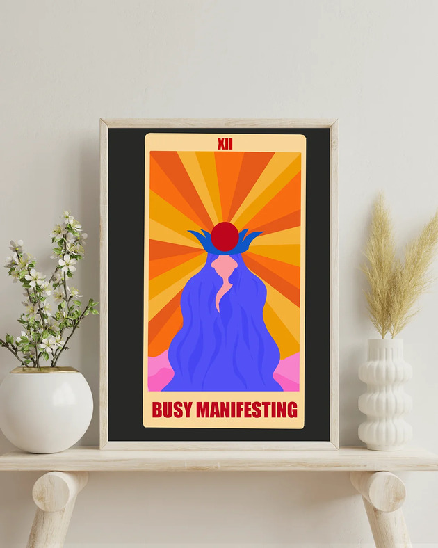 grafiki i ilustracje Dopamine "Busy manifesting" Wyjątkowy plakat terapia