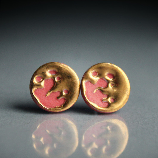 kolczyki ceramiczne GRAPEFRUIT MOON 11mm/stal chirurgiczna/