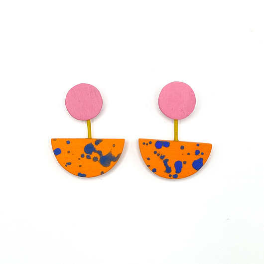 kolczyki drewniane Kolczyki z rzemieniem