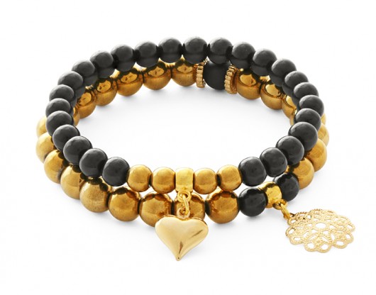 Golden hematite & black jade set Lavoga