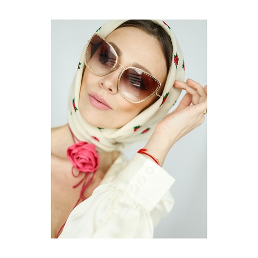 chokery Rozowy choker z jedwabiu
