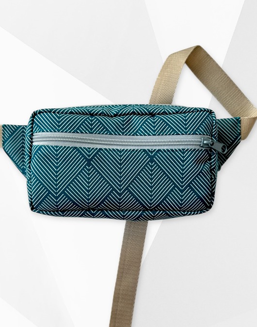 saszetka nerka Nerka prostokątna turkusowa jodełka