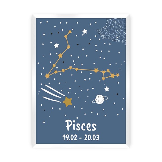 obrazy i plakaty do pokoju dziecięcego Obrazek Zodiac Pisces 30x40