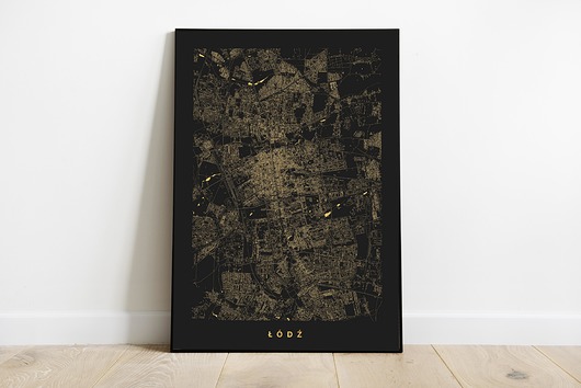 Plakat Łódź maps by P