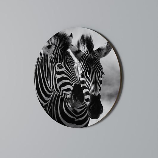 obrazy STRIPED SYMPHONY Obraz okrągły 69cm - dekor dębu