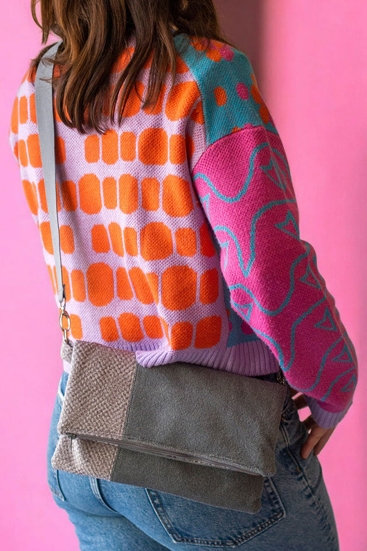 torebki mini Szara składana kopertówka