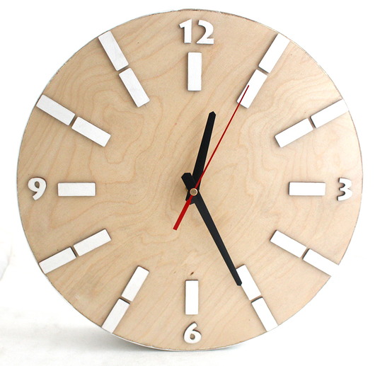 Zegar ścienny - duży rozmiar 35cm - biały Clock Wood Studio
