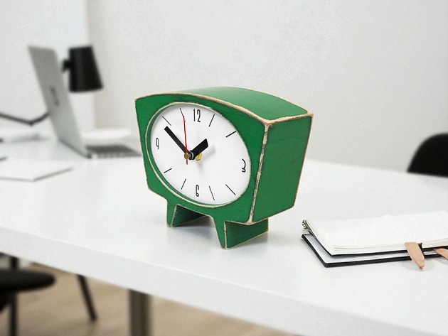 zegary Cichy zegar drewniany zielony