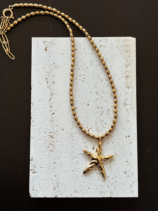 złote naszyjniki Naszyjnik hematyt i rozgwiazda