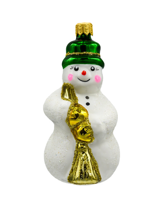 ozdoby choinkowe Bombka choinkowa: Bałwan w kapeluszu: zielony