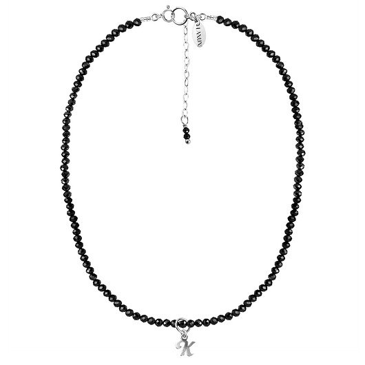 chokery CHOKER VERA z turmalinem i literką - srebrny