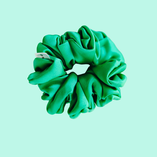 gumki do włosów Gumka jedwabna, scrunchie, frotka zielona trawka MAXI