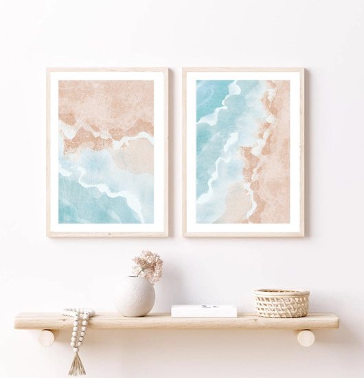 grafiki i ilustracje DWA PLAKATY morze morskie hamptons
