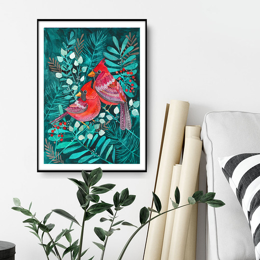 grafiki i ilustracje Kardynał ilustracja drukowana