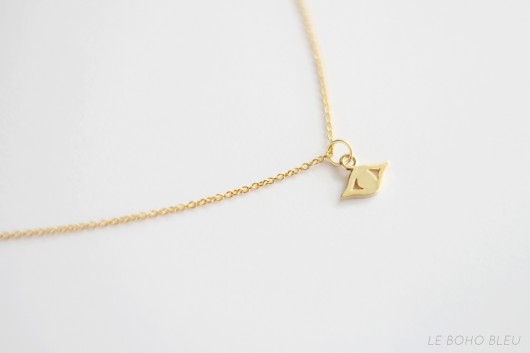 16k Gold Plated Tiny Evil Eye Necklace Le Boho Bleu