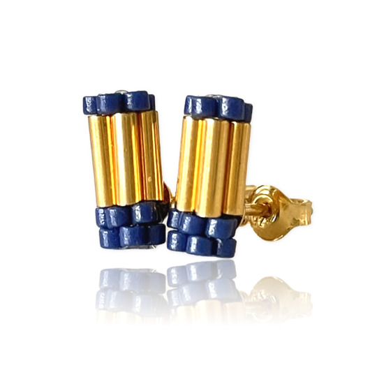 kolczyki pozłacane Kolczyki pozłacane AMI navy/gold