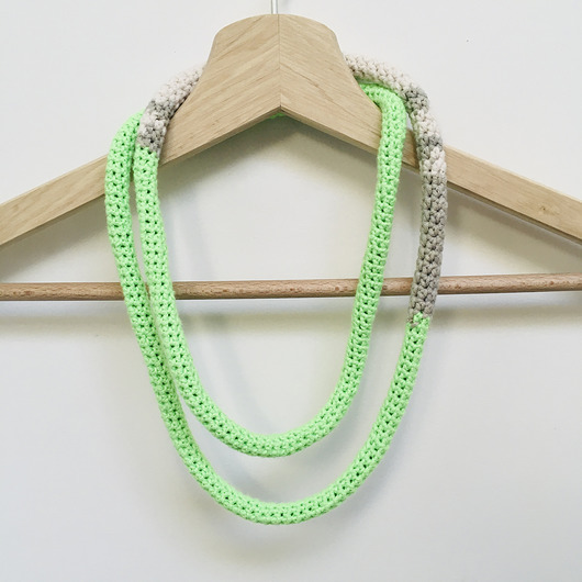 naszyjniki - inne Naszyjnik dzianinowy boho handmade bawełna