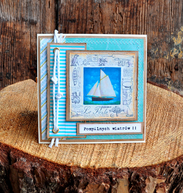 kartki scrapbooking Kartka marynistyczna