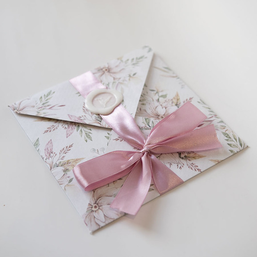 kartki scrapbooking Kartka ślubna kopertówka kwiatowa różowa