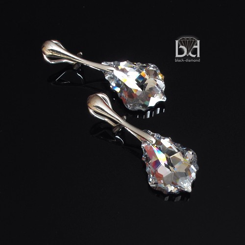 Klipsy Srebrzyste Black Diamond