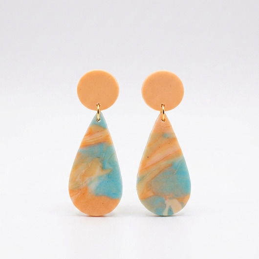 kolczyki z masy plastycznej Kolczyki Łezki