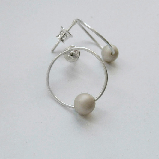 kolczyki z kamieniami Kolczyki OKRĄG