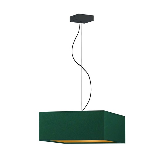 lampy wiszące Żyrandol do salonu z abażurem w kolorze zieleni butelkowej SANGRIA GOLD