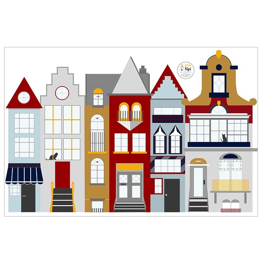 naklejki ścienne do pokoju dziecka Naklejka Houses II 100x65cm
