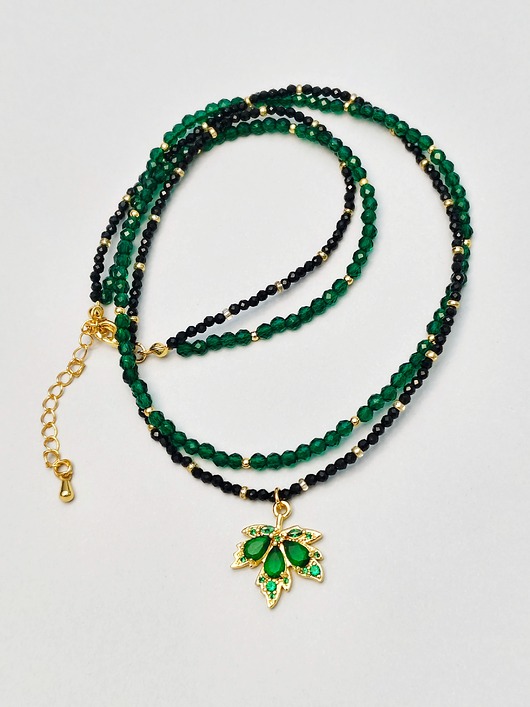 chokery Choker Zielony Liść