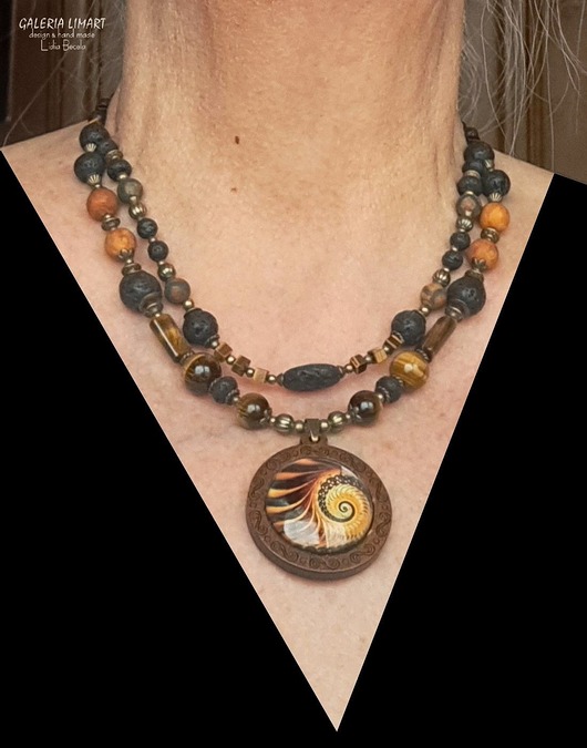 korale Mandala w niezwykłym etnicznym naszyjniku w pięknych kolorach unikat handmade