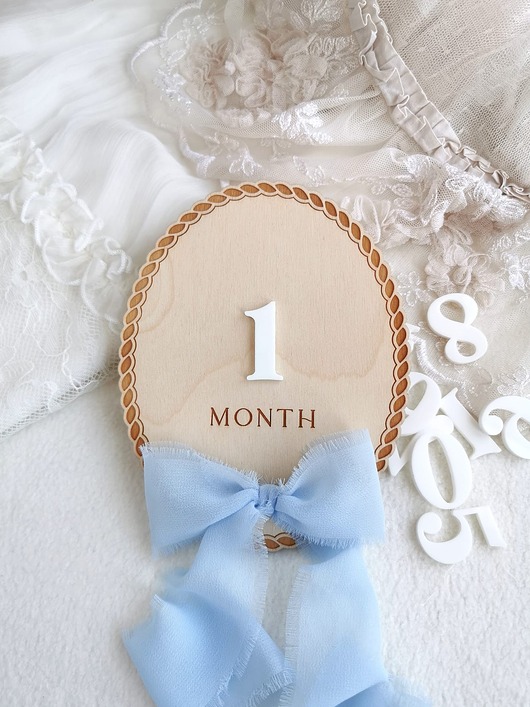 niemowlak - inne Tabliczka do zdjęć z miesiącami, tabliczka dla noworodka, pierwszy rok