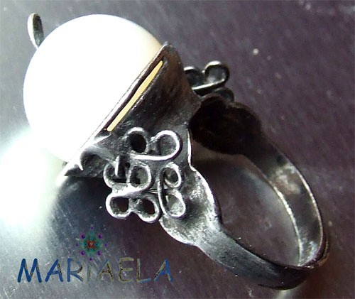 BIAŁY OPAL PIERŚCIEŃ MARIAELA