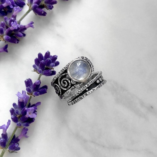 pierścionki srebrne Pierścionek Magiczny księżyc - srebrny, regulowany 
