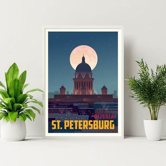 Plakat podróżniczy St. Petersburg - Rosja trochę na ścianę