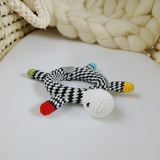 przytulanki dla niemowląt i dzieci Grzechotka kontrastowa żółwik