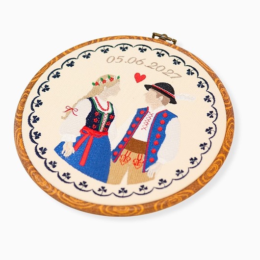 Ślub - inne Personalizowana pamiątka ślubna/zaręczynowa , haft w oprawie vintage
