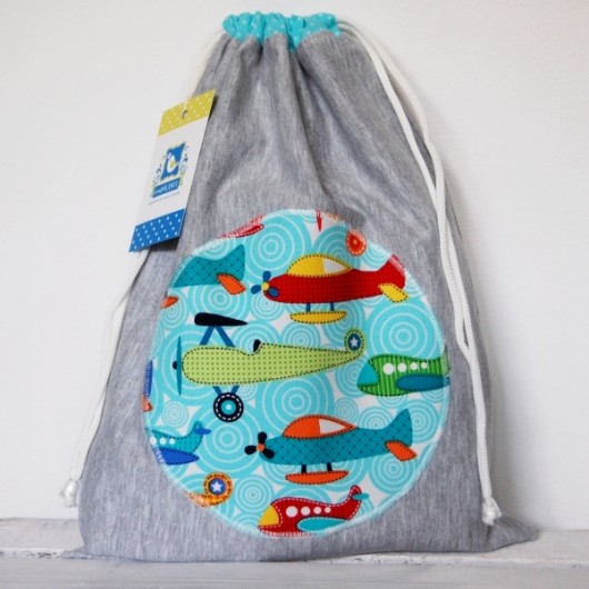 Worek przedszkolaka niemowlaka- Dres- Samoloty craftKASIA